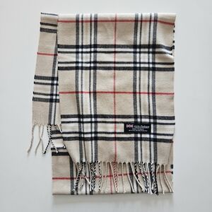 Vintage Made In Scotland 100% Cashmere Tartan Plaid Scarf